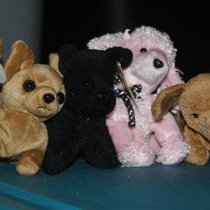 TY Beanie Baby Babies Lot Of 5 DOGS *Tiny Scottie, Bridgitte, Tuffy, Kippy MWMT